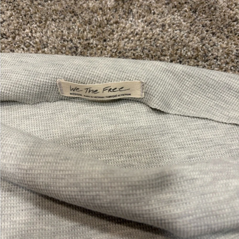 WE THE FREE Gigi Off the Shoulder Ribbed Top gray medium - Picture 4 of 4